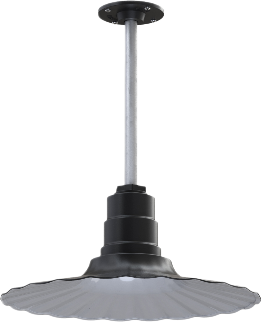 Eagle Rock Color Matte Black Interior Color White with a 12" Galvanized Stem